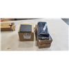 Image 1 : 3 NEW WOODEN BATHROOM TRAYS AND SLATE COASTER SET