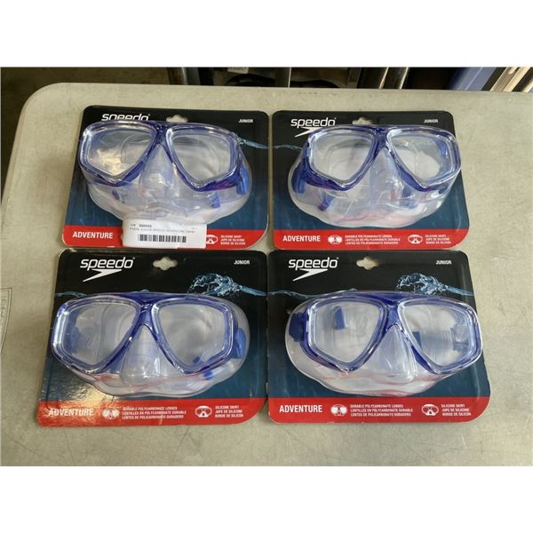 4 NEW JUNIOR SPEEDO ADVENTURE SWIM / SNORKEL GOGGLES