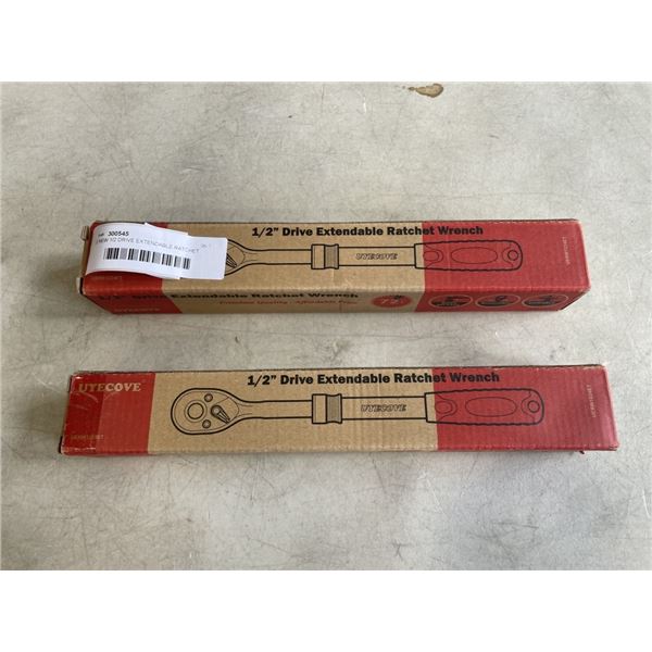 2 NEW 1/2 DRIVE EXTENDABLE RATCHET WRENCH