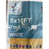 Image 3 : 3 NEW 8FT X 10FT 7 MIL WHITE TARPS