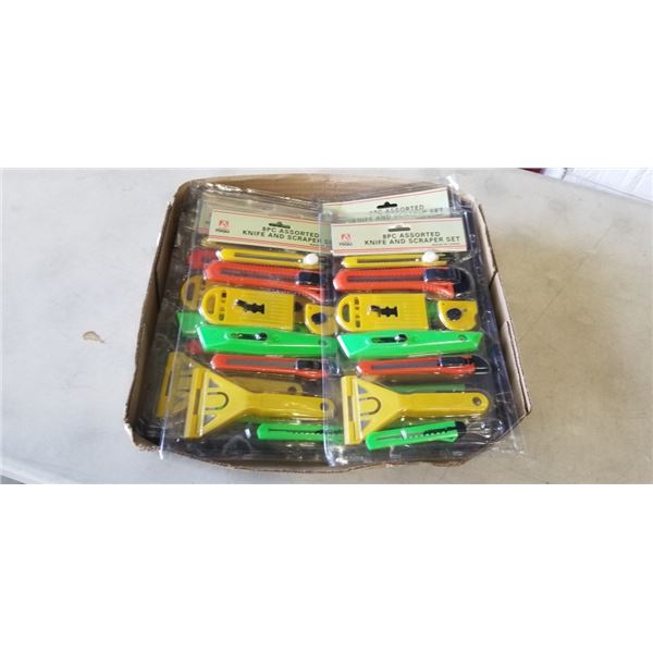 10 NEW 8PC KNIFE AND SCRAPER SETS