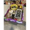Image 1 : TRAY OF SHOP HARDWARE INCLDUNG MUFFLER CLAMPS, BOLTS AND PINS, SHACKLES ETC