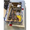 Image 1 : TRAY OF PIPE WRENCHES, SQUARE CLAMPS AND MORE