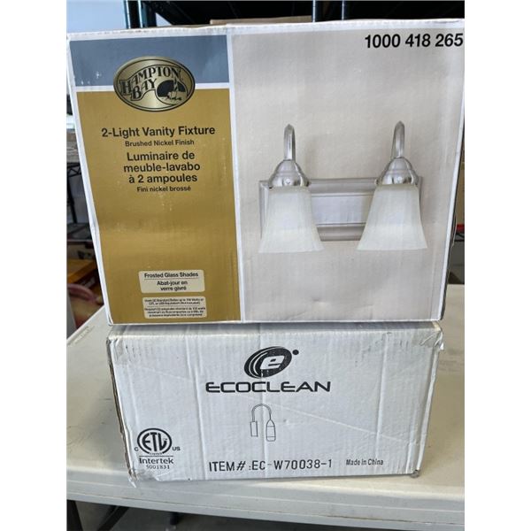 NEW 2-LIGHT VANITY LIGHT AND SINGLE WALL LIGHT