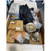Image 1 : BOX OF ELECTRIC SIRENS, TOOL BELT AND MORE