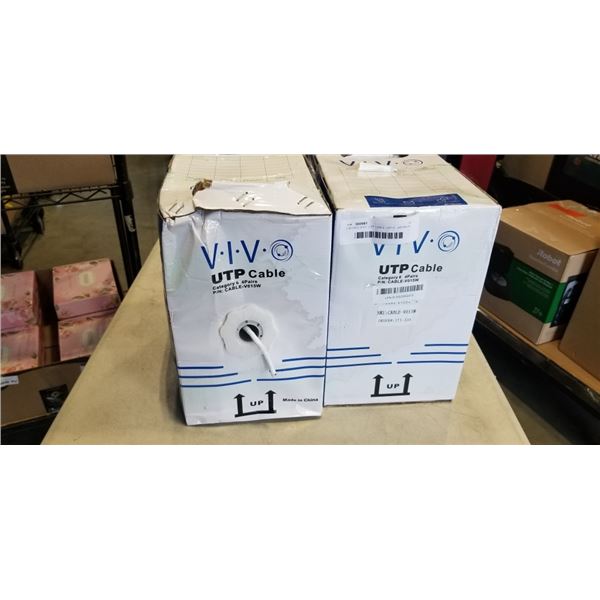 2 BOXES VIVO UTP CABLE CAT 6 - APPROX 600FT