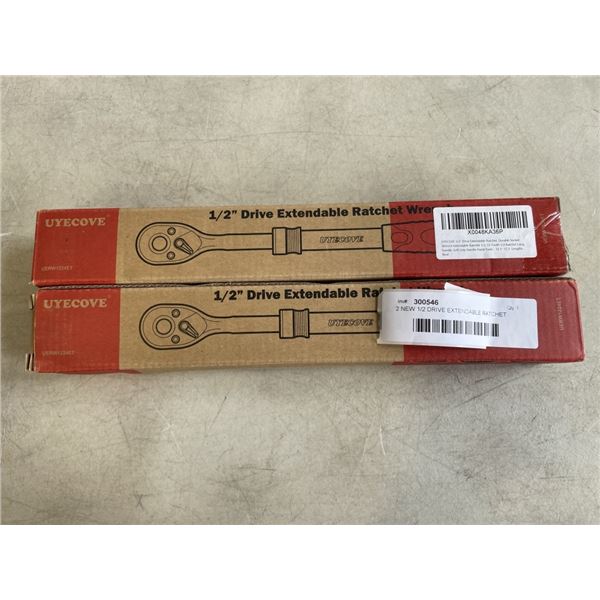 2 NEW 1/2 DRIVE EXTENDABLE RATCHET WRENCH