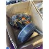 Image 3 : TRAY OF ASSORTED SHOP HARDWARE AND ROTARY TOOL, GLU GUNS ETC AND TRAY OF HALOGEN REPLACEMENT BULBS, 