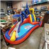 Image 6 : HAPPY HOP SHARK CAVE BOUNCY CASTLE WATER SLIDE INFLATABLE WITH BLOWER WORKING INCLUDES CARRY BAG