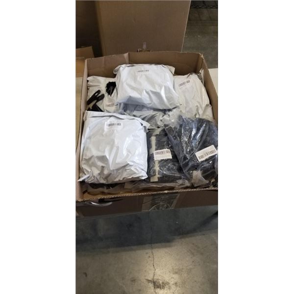 BOX OF NEW PLASTIC CLIPS FOR HANGERS - 40 PER PACK, 9 PACKS