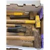 Image 2 : TRAY OF SLEDGE HAMMERS, AXE, AND MORE