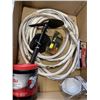 Image 2 : BOX OF WATER HOSE REFLECTIVE JACKET, PARTICLE MASKS EMERGENCY LIGHT AND MORE