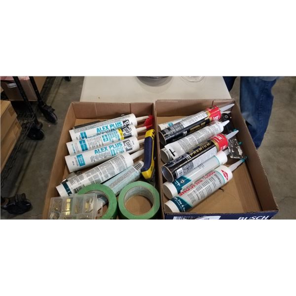 2 TRAYS OF CAULKING AND TAPE