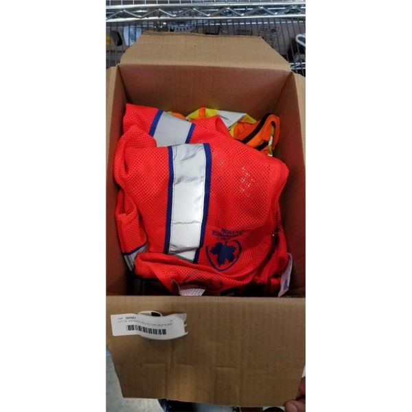 LOT OF AIRSPACE RELFECTIVE VESTS AND 1 SAFETY VEST