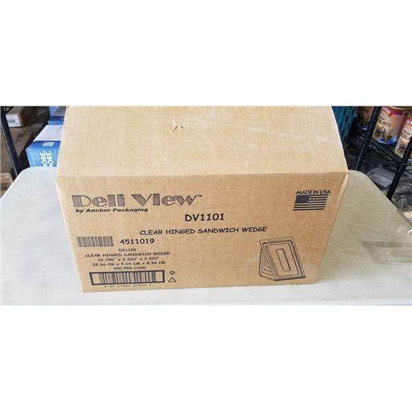 NEW CASE OF CLEAR HINGED SANDWICH TO GO CONTAINERS