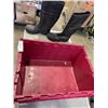Image 1 : STEEL TOED SIZE 10 BOOTS AND RED TOTE