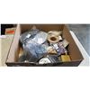 Image 1 : BOX OF NEW AMAZON ITEMS - GARDEN EDGING, RUBBER TUBING, LONGBOARD ROLL TAPE, ETC
