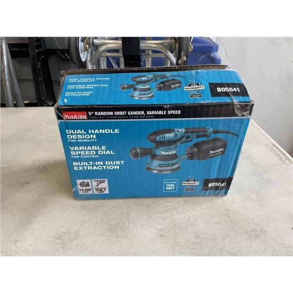 AS NEW MAKITA 5" RANDOM ORBIT SANDER VARIABLE SPEED