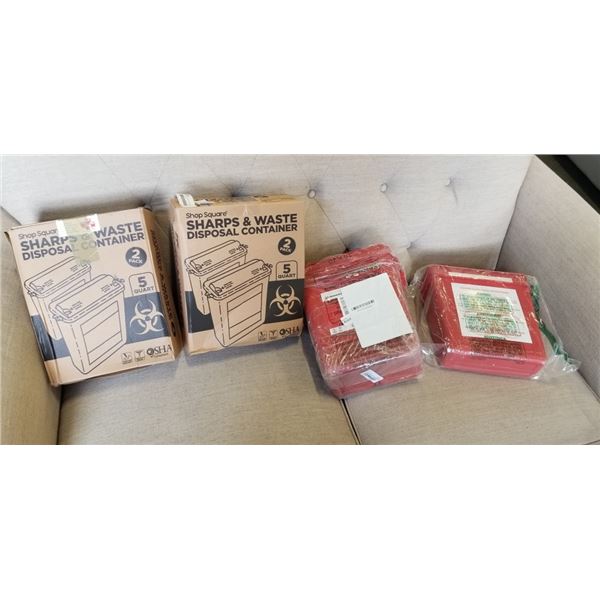 ASSORTYED NEW SHARPS AND WASTE CONTAINERS