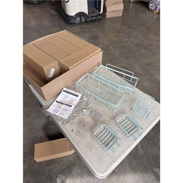 6 NEW 5PC SHOWER CADDY SETS, LIGHT GREEN