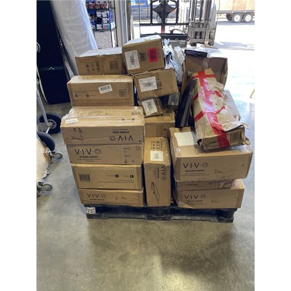 PALLET OF VIVO MOUNTS AND ACCESSORIES