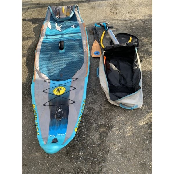 BODYGLOVE INFLATABLE PADDLE BOARD WITH ACCESSORIES AND CARRY BAG