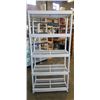 Image 1 : WHITE 4 TIER PLASTIC SHELVING UNIT APPROX 6FT TALL, 36" x 18"