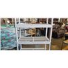 Image 3 : WHITE 4 TIER PLASTIC SHELVING UNIT APPROX 6FT TALL, 36" x 18"