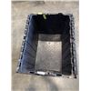 Image 2 : 7 BLACK STORAGE TOTES W/ BUILT IN LIDS - SOME MISSING