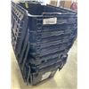 Image 3 : 7 BLACK STORAGE TOTES W/ BUILT IN LIDS - SOME MISSING