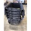 Image 4 : 7 BLACK STORAGE TOTES W/ BUILT IN LIDS - SOME MISSING