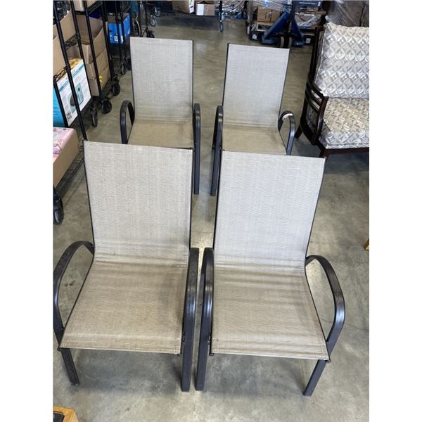 SET OF 4 STACKING PATIO SLING CHAIRS