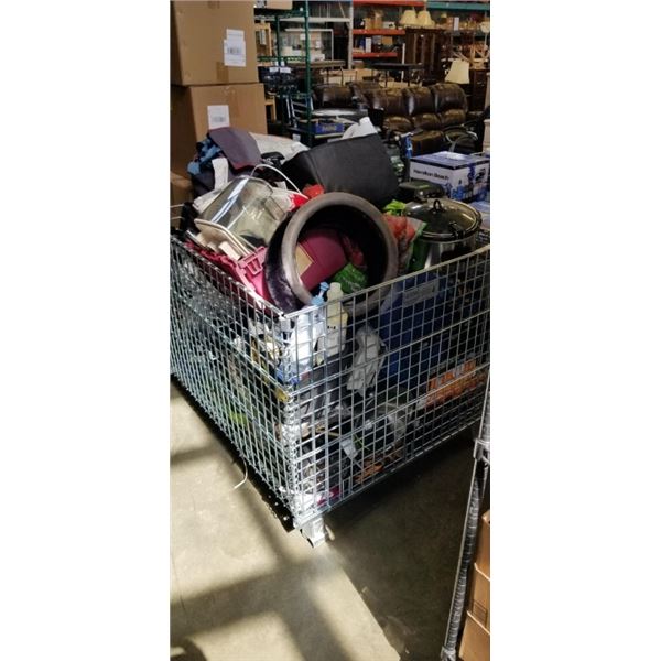 PALLET OF ASSORTED GOODS, CONTENTS OF REPOSESSSED VEHICLES, BIN NOT INCLUDED