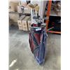 Image 1 : VINTAGE WILSON GOLF CLUBS AND WOODEN DRIVERS, IN LEATHER BAG
