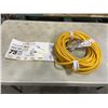 Image 1 : AS NEW 75FT YELLOW 3 OUTLET INDOOR OUTDOOR HEAVY DUTY LIGHTED 3 WIRE GROUNDED EXTENSION CORD 12AWG