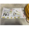 Image 3 : AS NEW 75FT YELLOW 3 OUTLET INDOOR OUTDOOR HEAVY DUTY LIGHTED 3 WIRE GROUNDED EXTENSION CORD 12AWG
