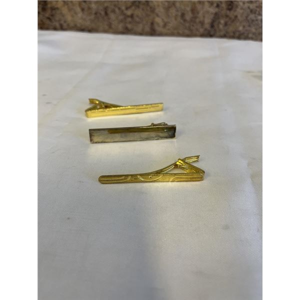 3 GOLD AND SILVER TIE BARS