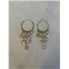 Image 1 : PAIR OF STERLING SILVER W/ DANGLING GENUINE PEARL EARRINGS