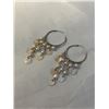 Image 2 : PAIR OF STERLING SILVER W/ DANGLING GENUINE PEARL EARRINGS