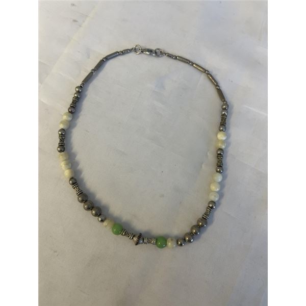 VINTAGE SILVER W/ BEADS NECKLACE