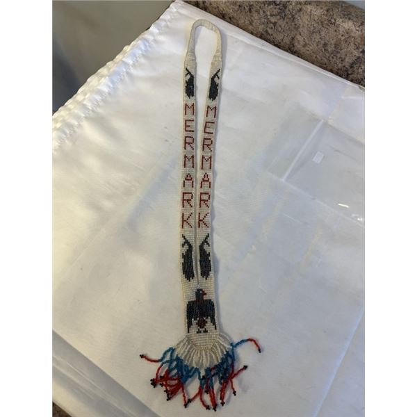 VINTAGE FIRST NATION THUNDERBIRD BEADWORK NECKLACE MERMARK
