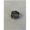 Image 2 : VINTAGE STERLING SILVER W/ RUBIES RING BAND SIZE 6.5 2 STONES MISSING