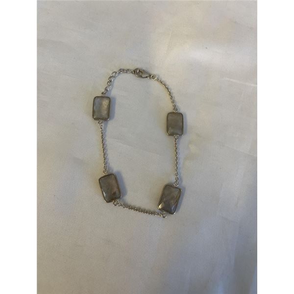 STERLING SILVER W/ SEMI PRECIOUS STONES BRACELET MARKED 925