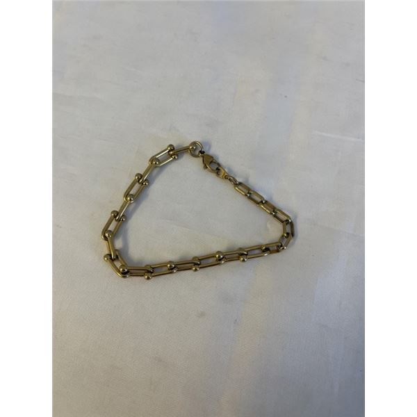 VINTAGE GOLD LINKS BRACELET, MARKED 18K GP