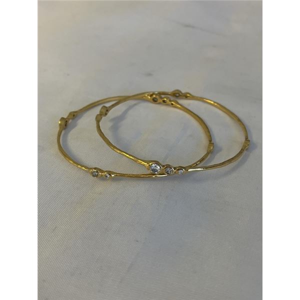HAND CRAFTED 18K GOLD PLATED PAIR OF BANGLES