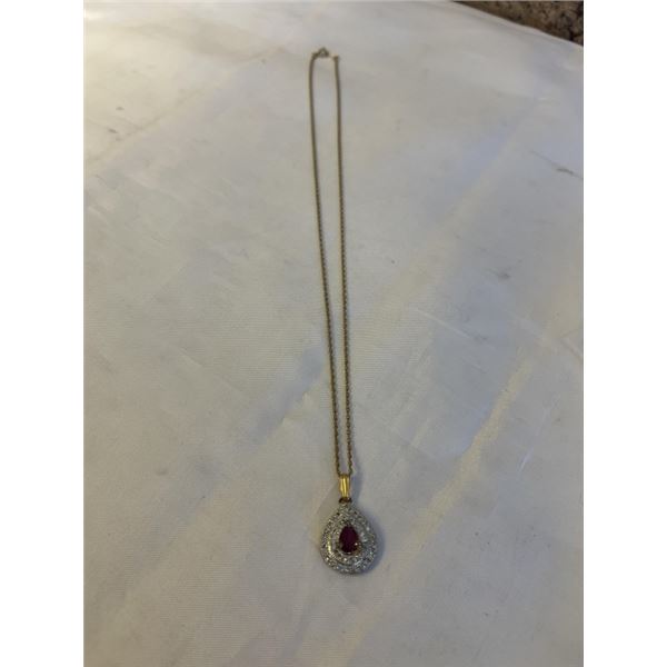 VINTAGE GOLD FILLED CHAIN W/ PENDANT NECKLACE MARKED ECCO GF