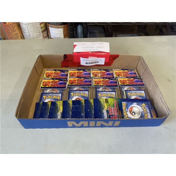 19 PACKS OF UNOPENED POKEMON CARDS, 164 CARDS TOTAL