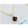 Image 2 : 14KT YELLOW GOLD NATURAL GARNET PENDANT WITH GOLD PLATED STERLING SILVER CHAIN, RETAIL $400.00. GARN