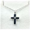 Image 1 : STERLING SILVER CZ CROSS SHAPED NECKLACE, RETAIL $300.00.