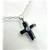Image 2 : STERLING SILVER CZ CROSS SHAPED NECKLACE, RETAIL $300.00.